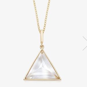 ISO Rock and Raw Clear Crystal Medium Pendant gold